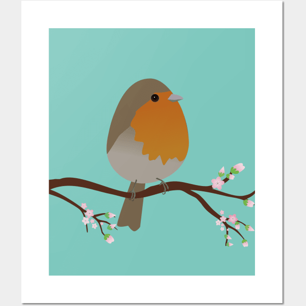 Cute egg shaped robin Wall Art by Bwiselizzy